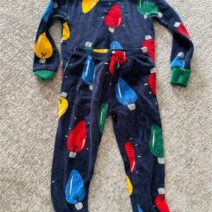 Kids Navy One-Piece Pajama with Colorful Light Bulb Print